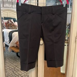 Charcoal brown striped trouser short